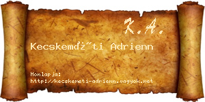 Kecskeméti Adrienn névjegykártya